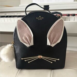 Kate Spade Hop to it Rabbit Sammi Back Pack Bag- Black